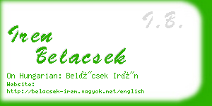 iren belacsek business card